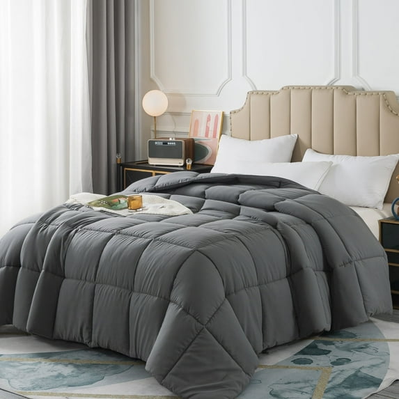 IGI Full/Queen Comforter, Gray | All Season Hotel Down Alternative Duvet Insert, Adult, Unisex, 88x92in
