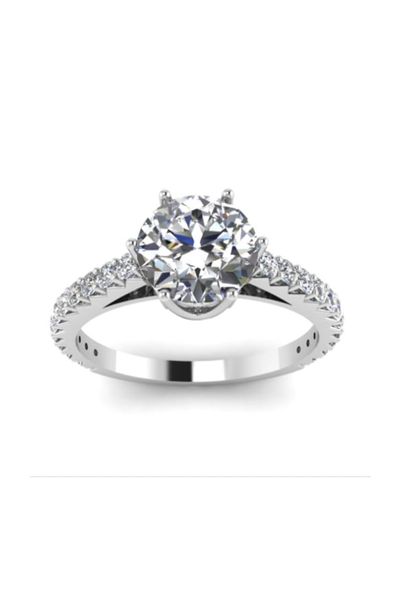 IGI / GIA Certified 0.83 Ct Lab Grown Diamond Women Ring 18k White Gold Sizable