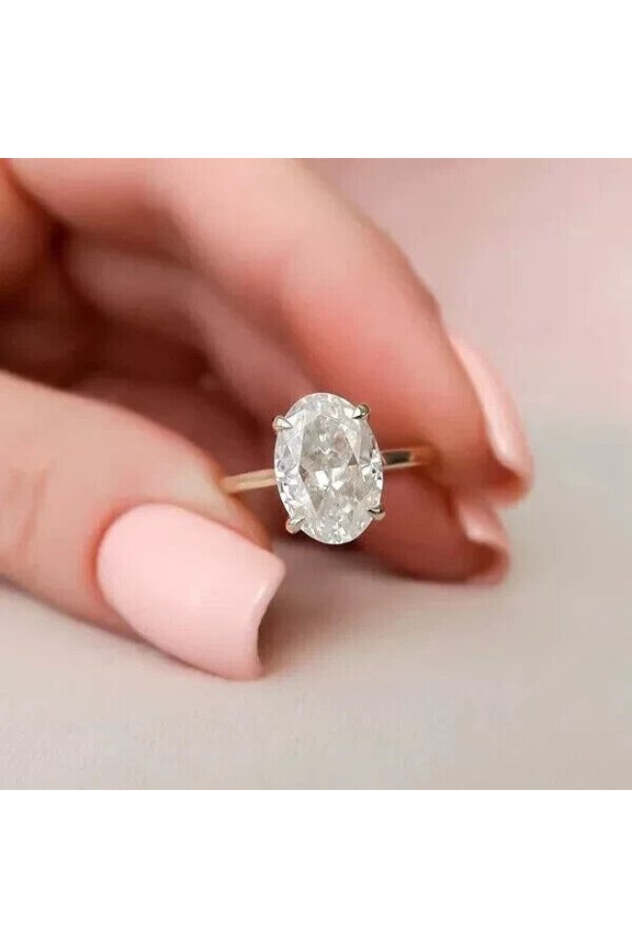 IGI Lab Grown/CVD Diamond Wedding Solitaire Ring 2.00Ct Oval Cut 14K White Gold