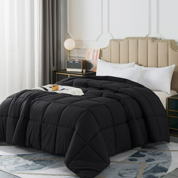 IGI Twin Comforter, Black | All Season Hotel Down Alternative Duvet Insert, Adult, Unisex, 64x88in