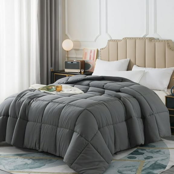 IGI Twin Comforter, Gray | All Season Hotel Down Alternative Duvet Insert, Adult, Unisex, 64x88in