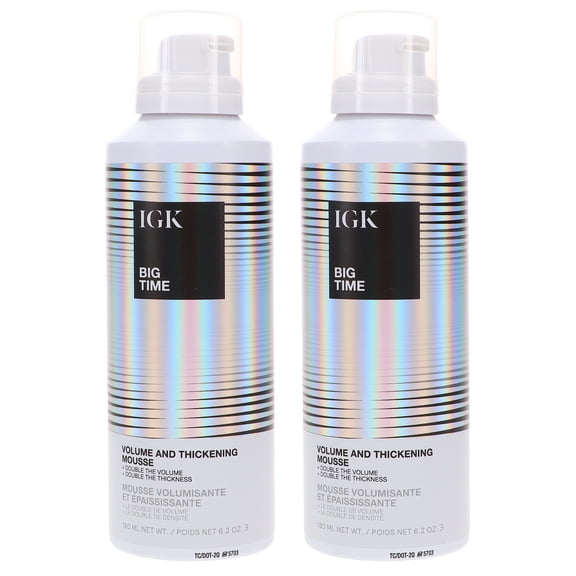 IGK Big Time Volume and Thickening Mousse 6.2 oz 2 Pack