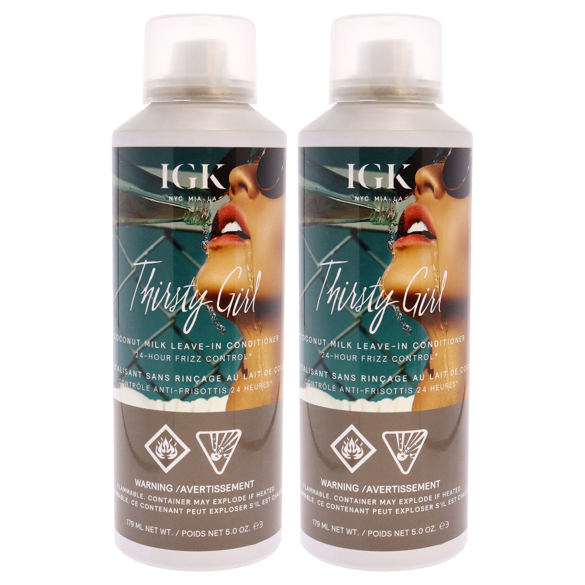 IGK Thirsty Girl Coconut Milk Leave-In Conditioner - Pack of 2 , 5 oz Conditioner