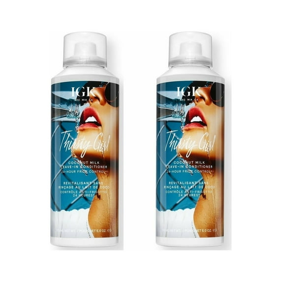 IGK Thirsty Girl Coconut Milk Leave in Conditioner, 5oz (Pack of 2)