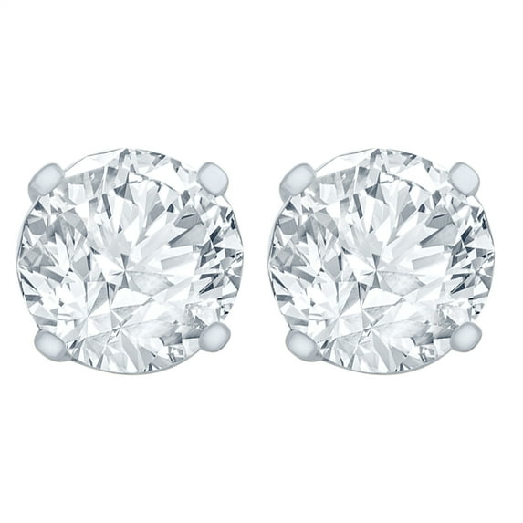 IGL Certified 1/2 Carat Diamond Stud Earrings (I2I3 Clarity, I-J-K Color) 14kt White Gold