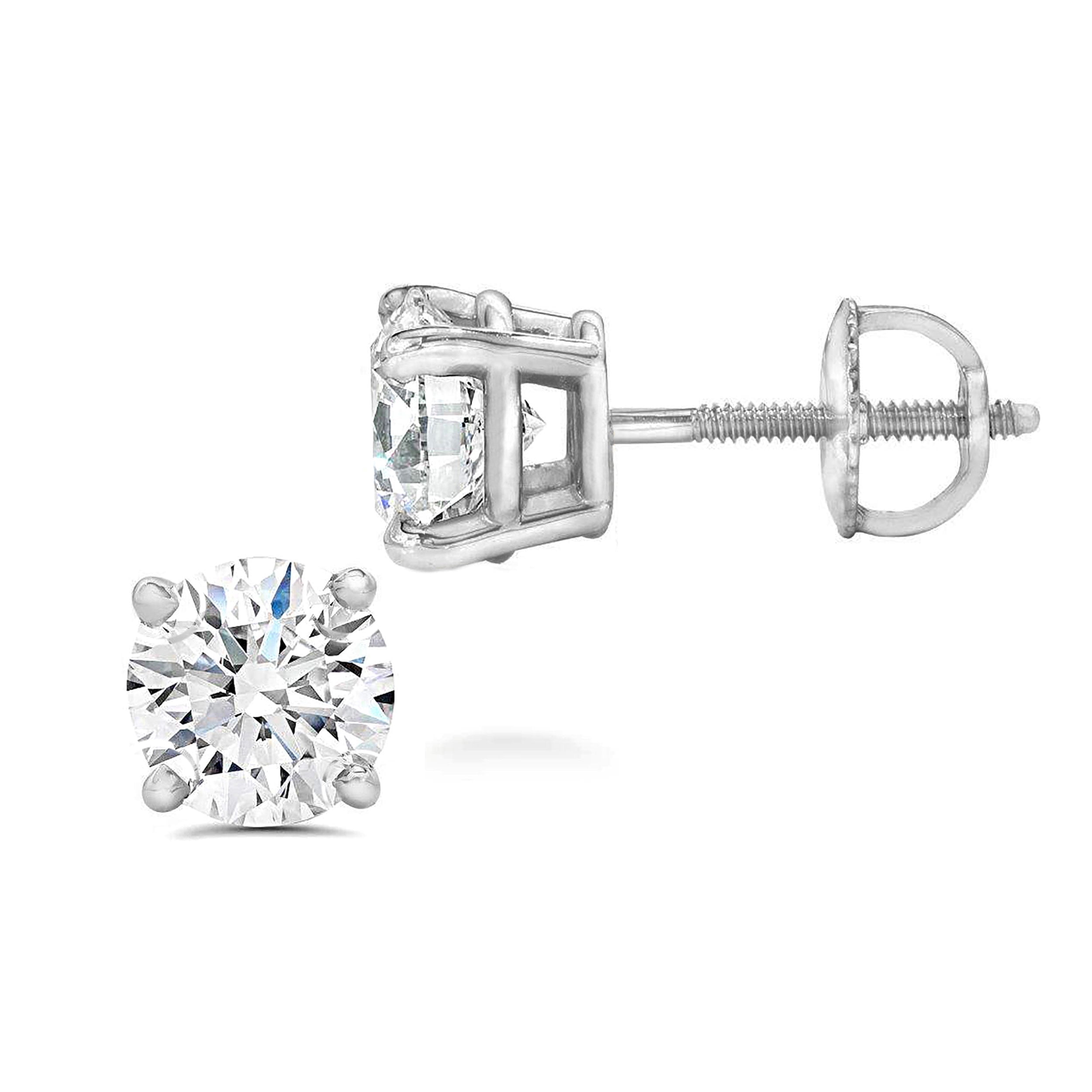 IGI Certified Lab Grown Diamond Stud Earrings for Women Set in 14k Gold ...