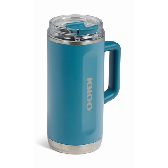 IGLOO 36 OZ TUMBLER WITH HANDLE, REUSABLE TRAVEL MUG, 00071410 - MODERN BLUE