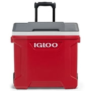 IGLOO Latitude 30 Qt Roller Cooler, Red