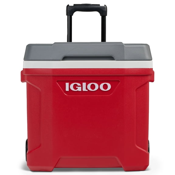 IGLOO Latitude 30 Qt Roller Cooler, Red