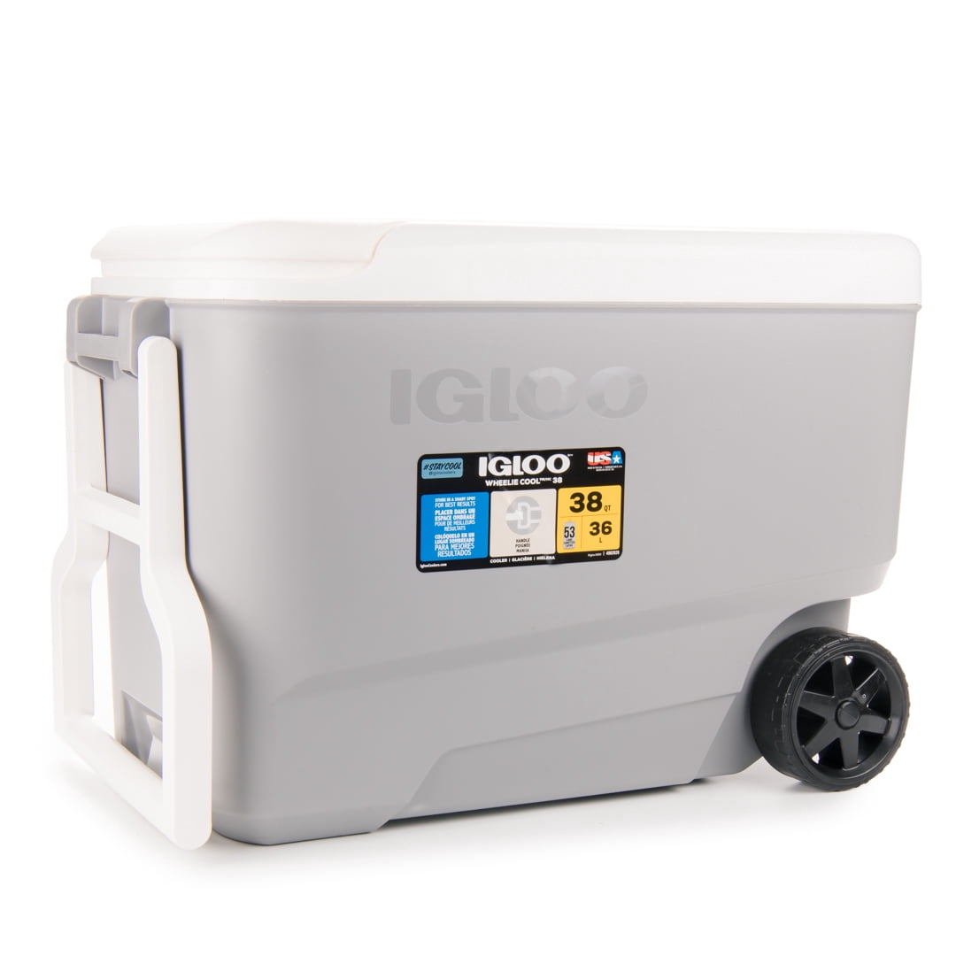 IGLOO Wheelie Cool 38 Qt Cooler, Gray