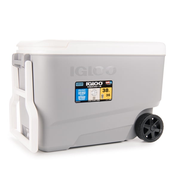 IGLOO Wheelie Cool 38 Qt Cooler, Gray