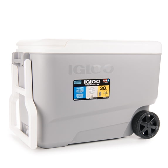 IGLOO Wheelie Cool 38 Qt Cooler, Gray