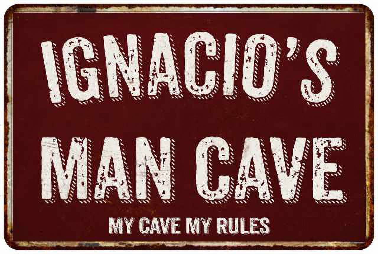 IGNACIO'S Man Cave Red Grunge Gift Sign Metal 12x18 Decor 208120003409 ...