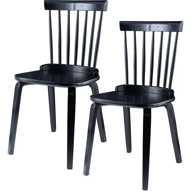 IGO Windsor Chairs Set of 2,Wood Dining Chairs,Slat back Chairs for