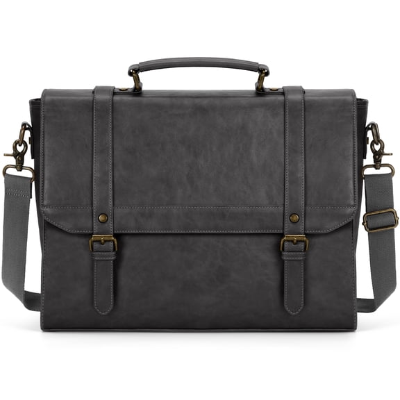 Messenger Bag for Men 15.6 inch Laptop Briefcase Vintage Leather Waterproof Large Computer Satchel Bag Retro Shoulder Bag for Office Business Travel College