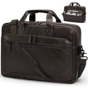 RAINSMORE Messenger Bag for Men 16 Inch Laptop Bag Leather Briefcase Vintage Crossbody Shoulder Office Computer Bag Retro College Satchel Bag for Work, Business, Coffee