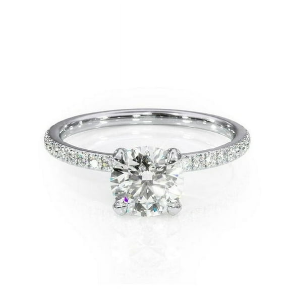 IGS Certified 2.50 Ct Stunning Solitaire Round Diamond Bridal Rings Solid 18K White Gold Size 8