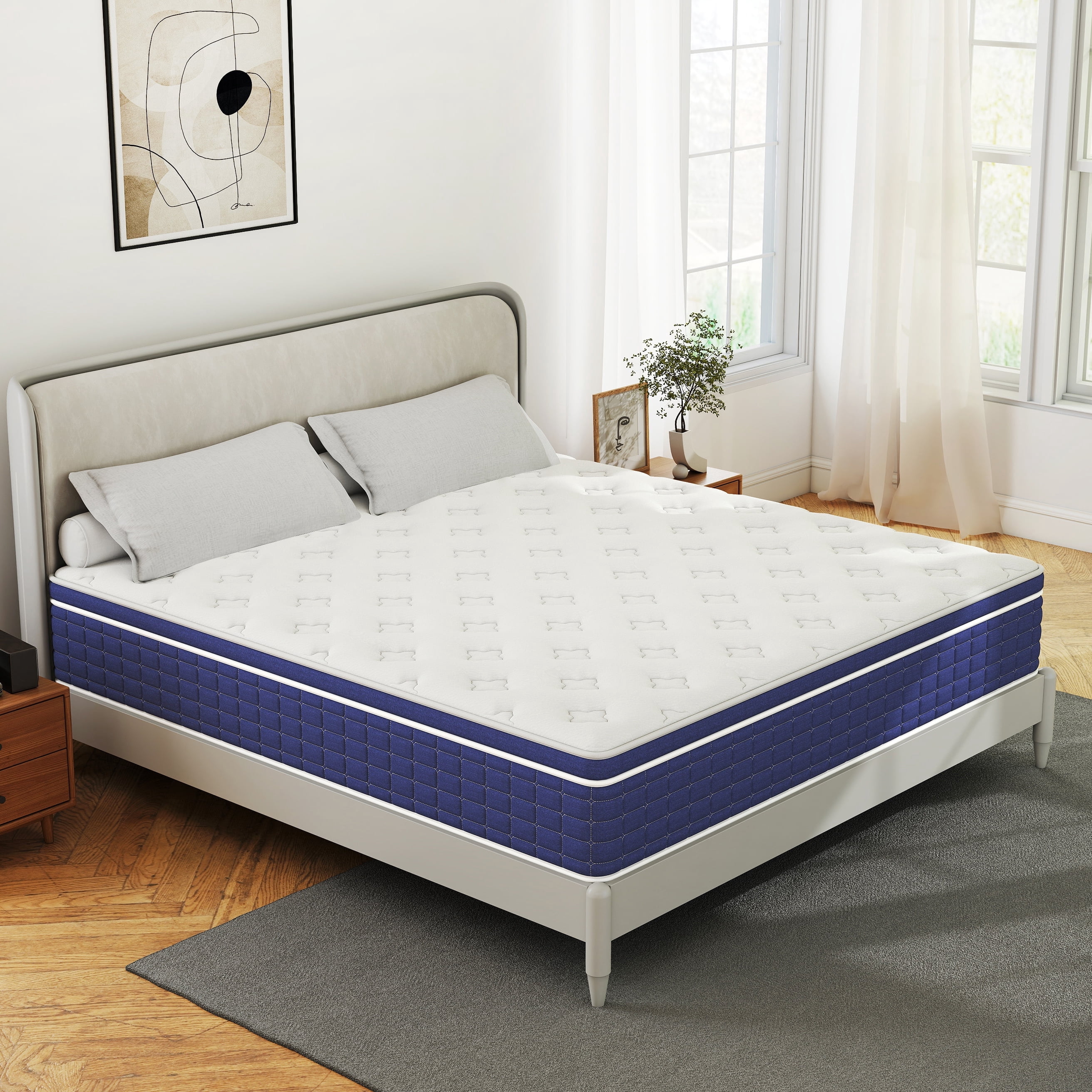 IGUANNA 12 inch Twin Mattress Gel Memory Foam Hybrid Spring Mattress For All Ages