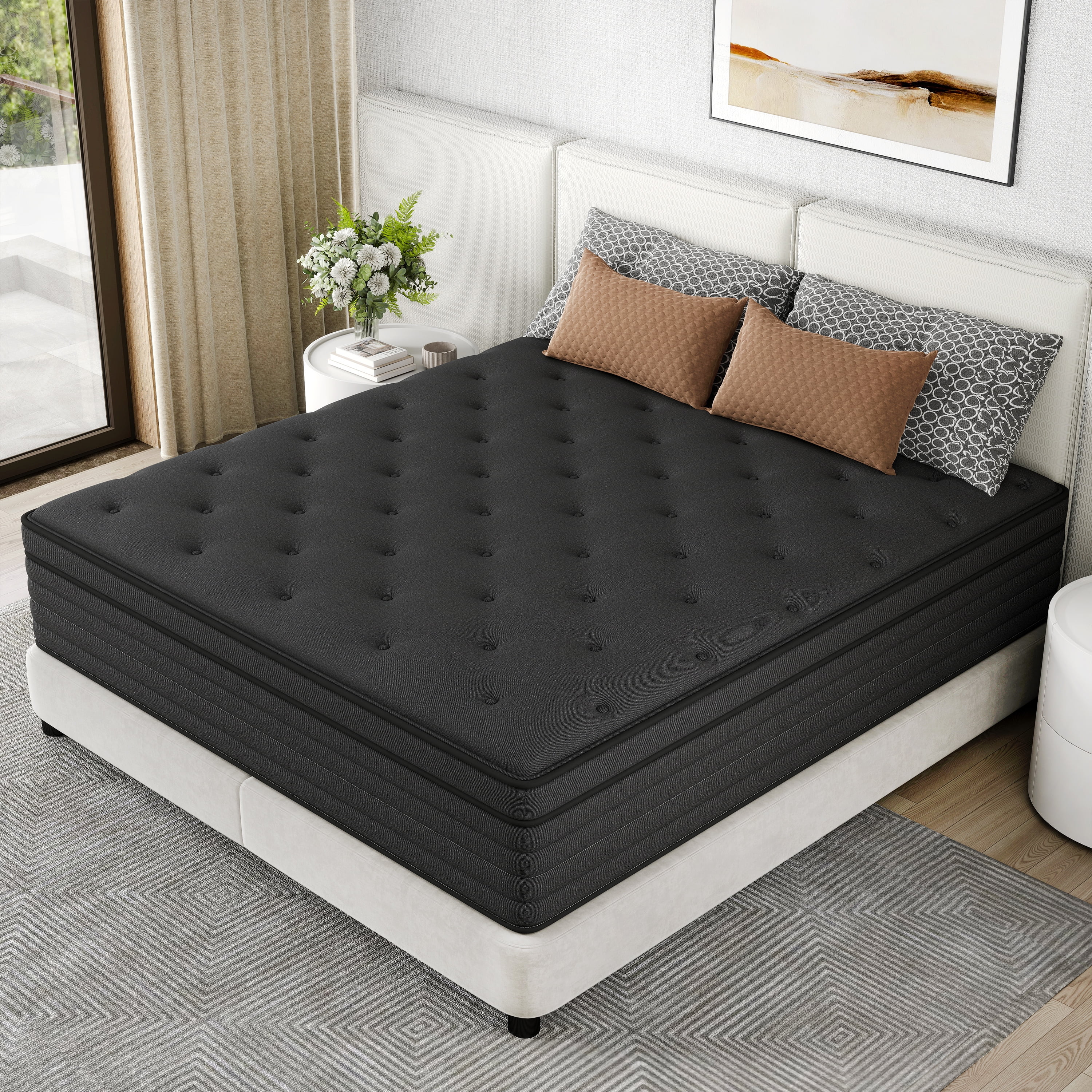 IGUANNA 8 inch Twin Hybrid Mattress CertiPUR-US Certified Memory Foam Pocket Spring Mattress Medium Firm in a Box，Adult