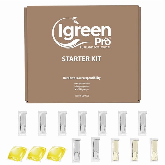 IGreen Pro Starter Cleaning Kit I Multi Surface Cleaner I Bathroom Cleaner I Liquid Laundry Detergent I Hand Foaming Soap I Floor Cleaner