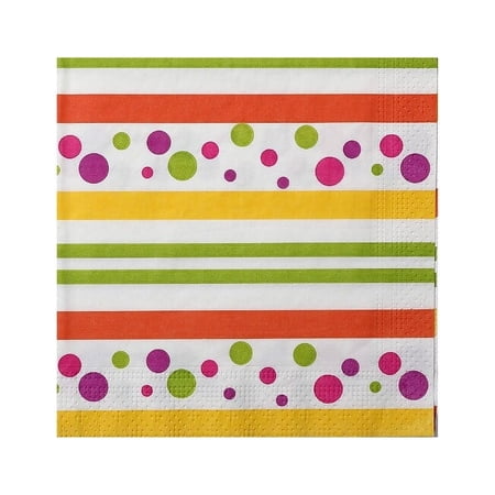 IH Casa Decor 20 Pack Luncheon 3 Ply Napkin (Party Polka Dots) - Set of 6