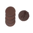 thumbnail image 1 of IH Casa Decor 4PC Round Genuine Leather Coasters Tan, 1 of 4