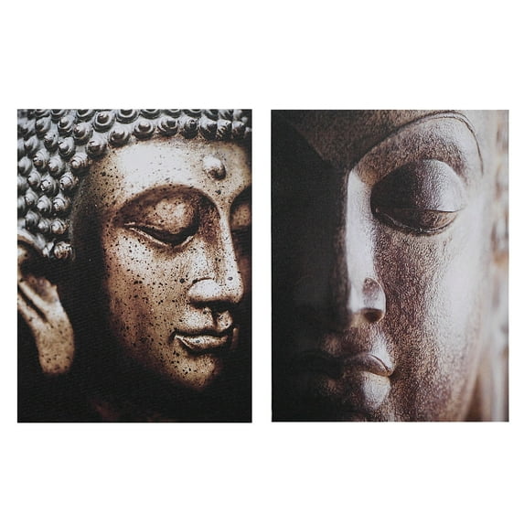 IH Casa Decor Canvas Wall Art Buddha Head - Set of 2