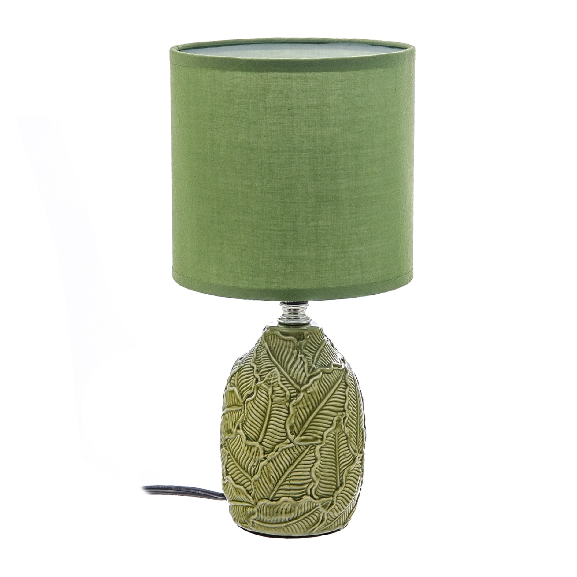 Leaflet Green Ceramic Table Lamp with Textured Base