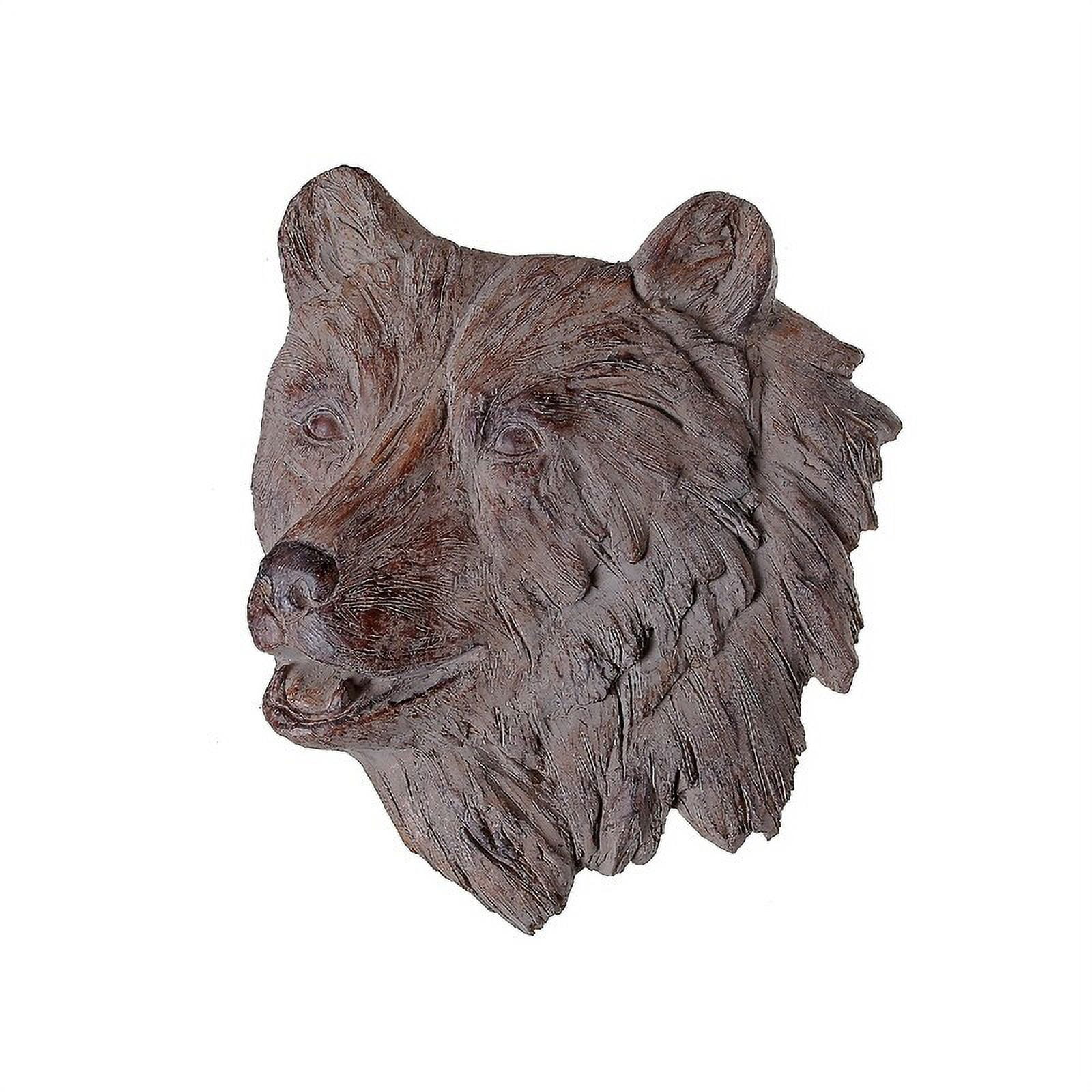 IH Casa Decor Polyresin Wood Carved Bear Head Wall Hanger