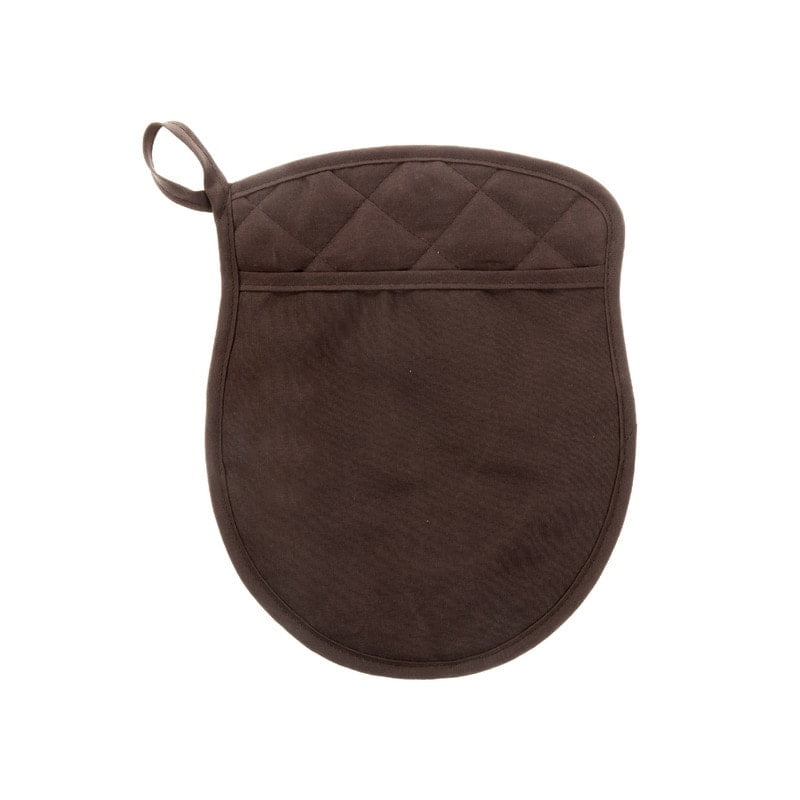 Chocolate Quilted Cotton Pot Holder with Pocket Set