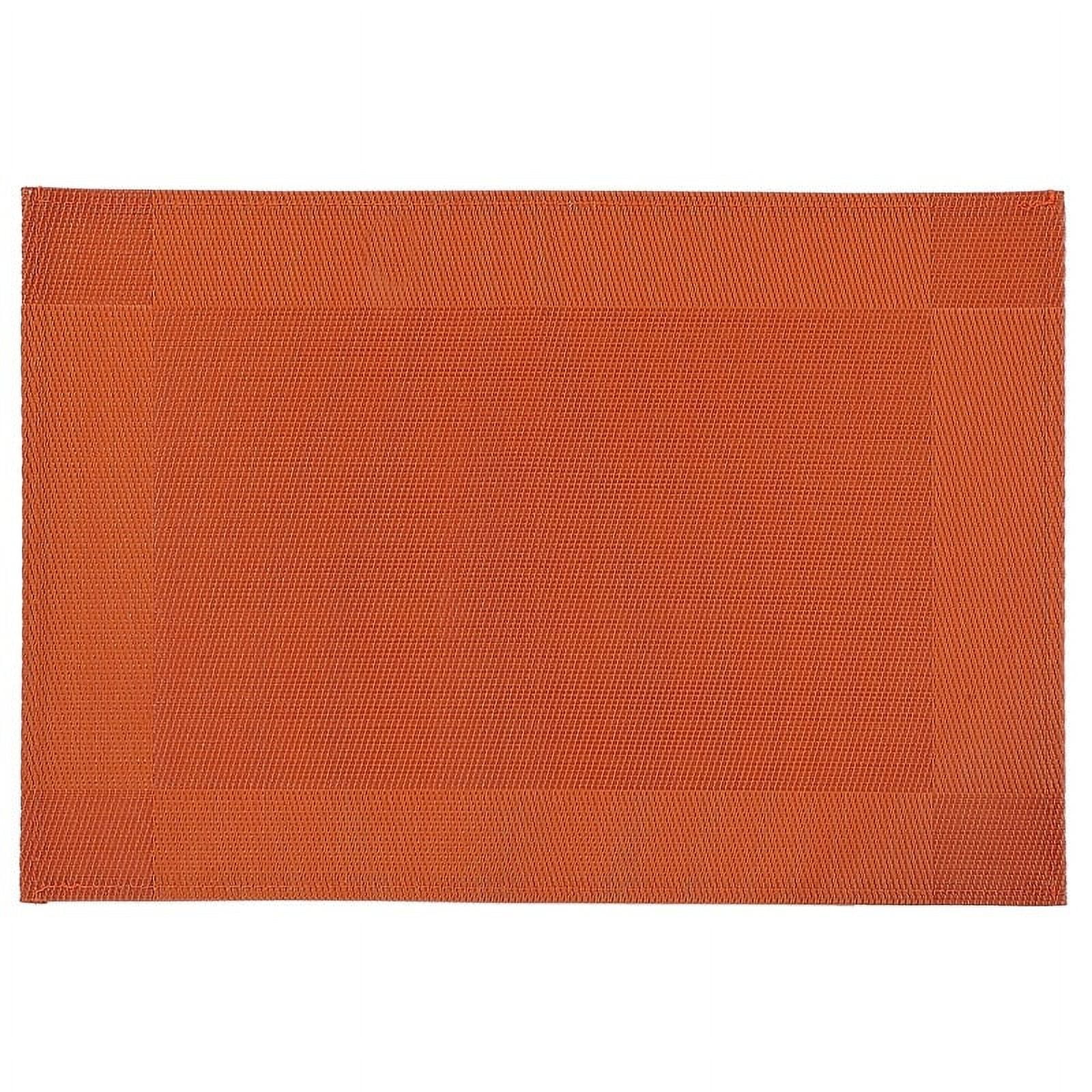 Orange Vinyl Rectangle Placemat Set of 12