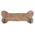 thumbnail image 1 of IH Casa Decor Wooden Bone Shape With 2 Brass Hooks Natural, 1 of 4