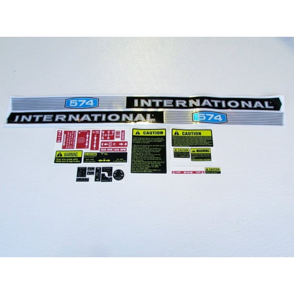 IH Case International Harvester Tractor 574 Decal Set with Caution Decals