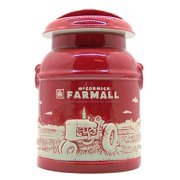 M Cornell Importers, Inc. IH Farmall Raised-Relief Stoneware Milk Can Cookie Jar