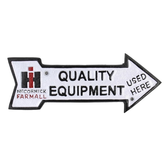 IH McCormick Farmall Cast Iron Quality Equipment Plaque Arrow Sign RHY-DE1049