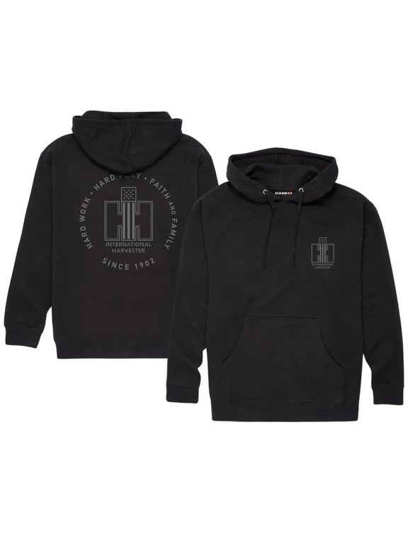 IH Patriotic Logo Hard Work Hard Play Faith & Family Men's Hooded Sweatshirt D14243