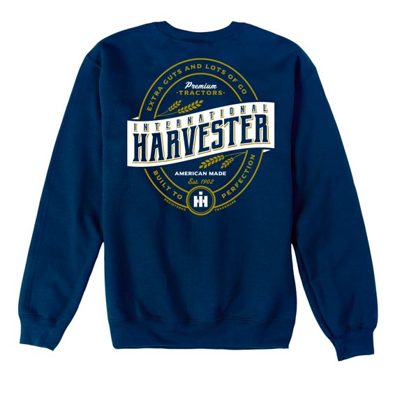 IH Premium Tractors - CASE IH International Harvester Men's Long Sleeve Crew Neck Fleece