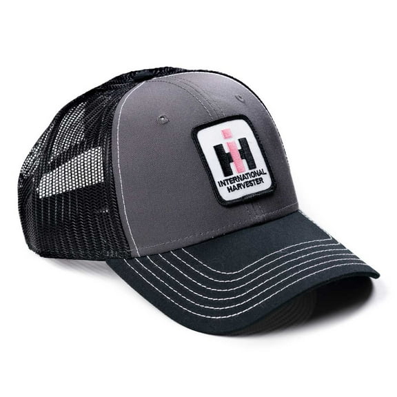 IH Stitched Logo Gray with Black Mesh Back Hat, PIH83