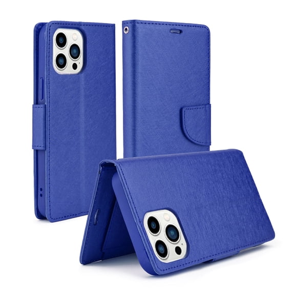 IH WIRELESS For Apple iPhone 14/13/12 Wallet Case, Leather Wallet Flip Case