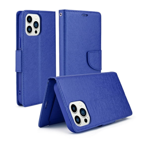 IH WIRELESS For Apple iPhone 14/13/12 Wallet Case, Leather Wallet Flip Case