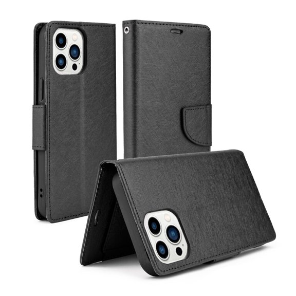IH WIRELESS For Apple iPhone 14/13/12  Wallet Case, Leather Wallet Flip Case