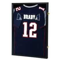 IHEIPYE Jersey Display Frame Case Lockable, Large Sport Jersey Shadow Box with 98% UV Protection Acrylic and Hanger for Baseball Basketball Football Soccer Hockey Shirt and Uniform,Black