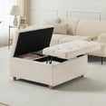 thumbnail image 1 of IHEX Ottoman Coffee Table, Large Square Storage with Soft Sherpa Fabric, Wood Coffee Table with Lift Top, for Bedroom, Living Room, Dining Room, White, 1 of 7