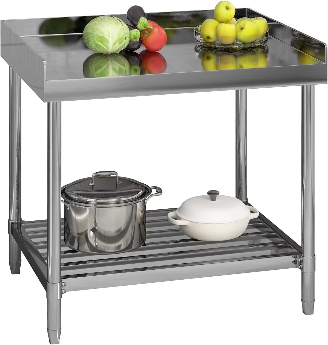IHEX Stainless Steel Table 36 x 30 Inch with Adjustable Undershelf ...