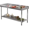 thumbnail image 1 of IHEX Stainless Steel Table 48 x 24 Inch with Adjustable Undershelf, Commercial Prep Heavy-Duty Stainless Steel Kitchen Island with Backsplash, for Kitchen, Restaurant, Home, Hotel, 1 of 7