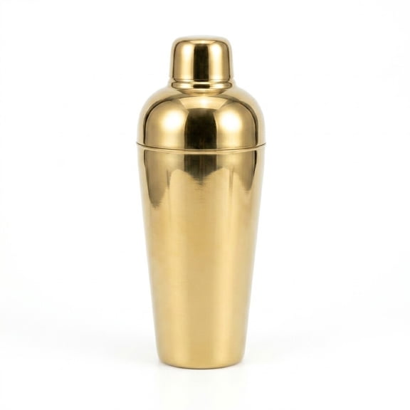 IHI EST. 1986 Gold Cocktail Shaker, 6.75 Inch Stainless Steel Martini Mixer with Polished Metallic Finish, Classic Barware for Home Bar and Entertaining