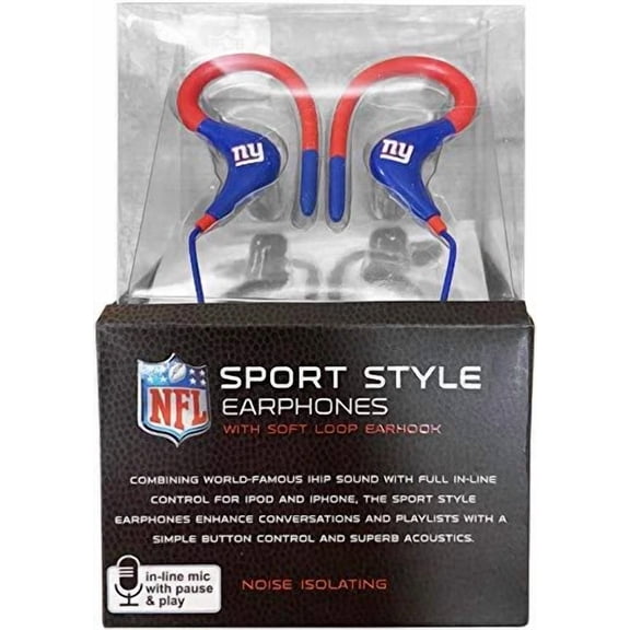 IHIP NFL Sport Ear Buds with In-Line Microphone New york Giant Free Shipping