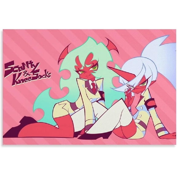IHIPPO Panty & Stocking with Garterbelt Anime Poater Painting On Canvas Wall Art Poster Scroll Picture Print Living Room Walls Decor Home Posters 16x24inch(40x60cm)