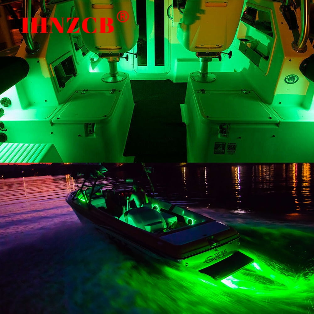 12V LED Green Underwater Submersible Night Fishing Light Crappie Shad Squid  Boat 