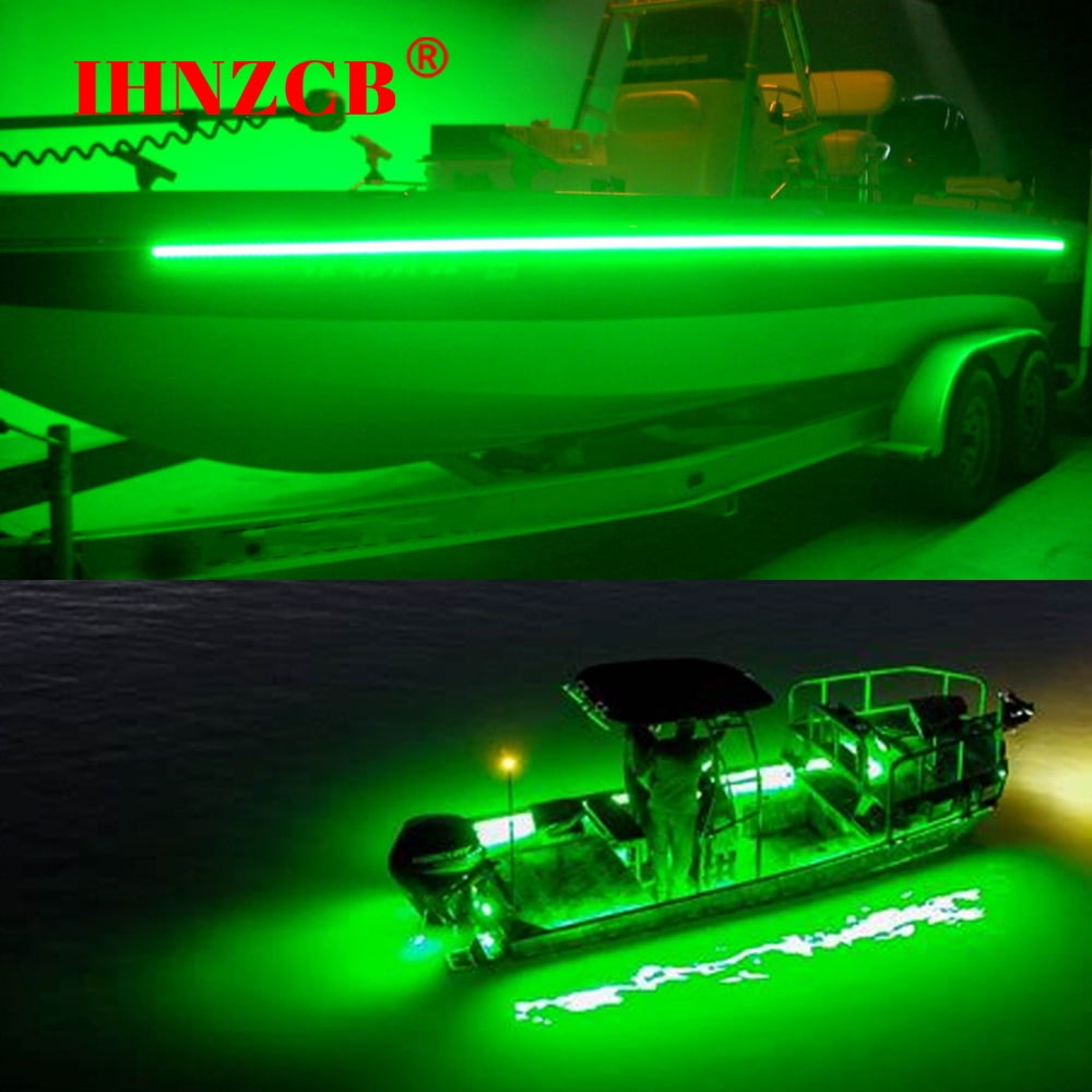 IHNZCB 16 ft UV LED Strip Black Light Night Fishing Ultraviolet Boat 12v DC  Green PCB Y05 